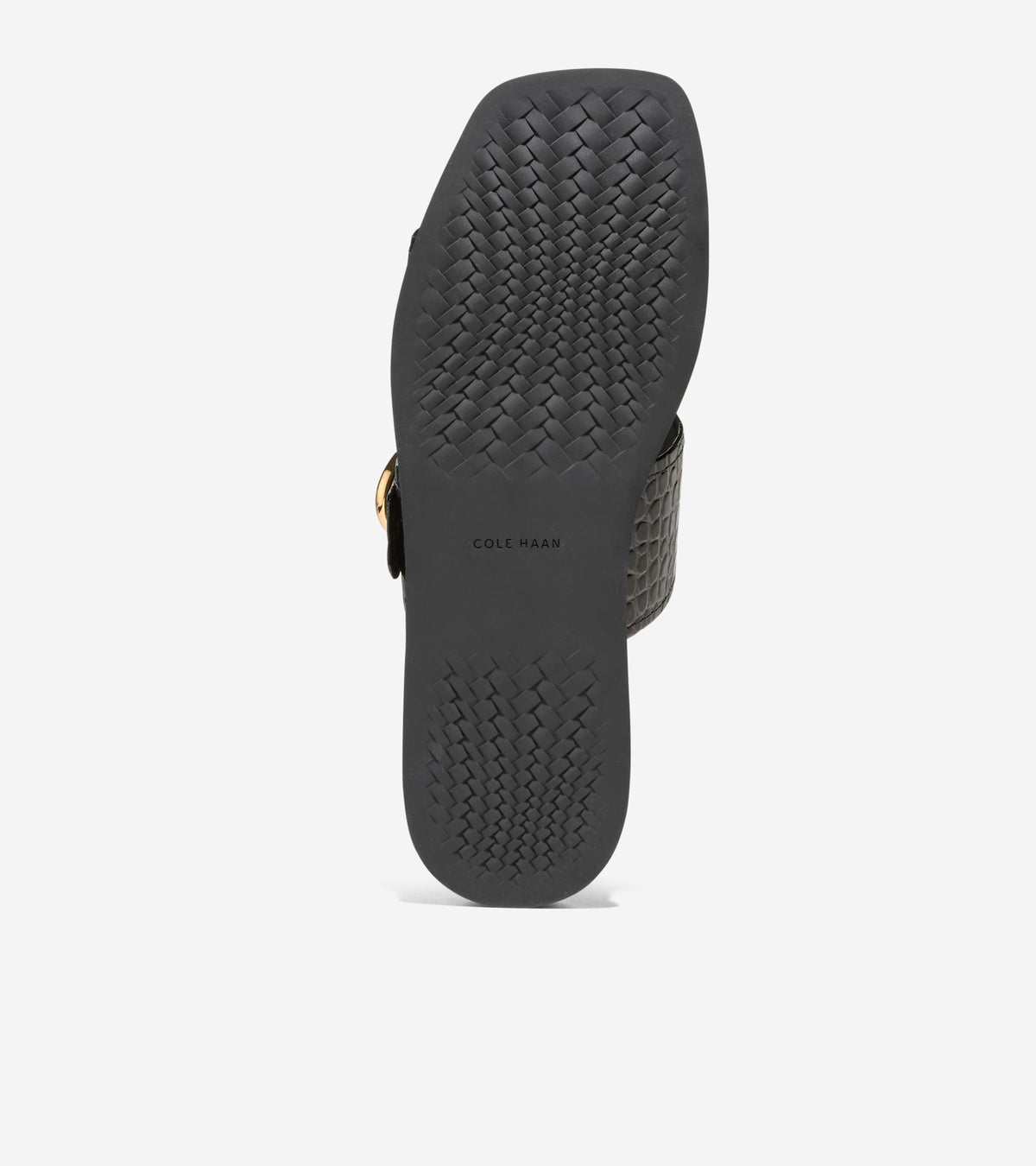 W35351:BLACK CROC PRINT LEATHER