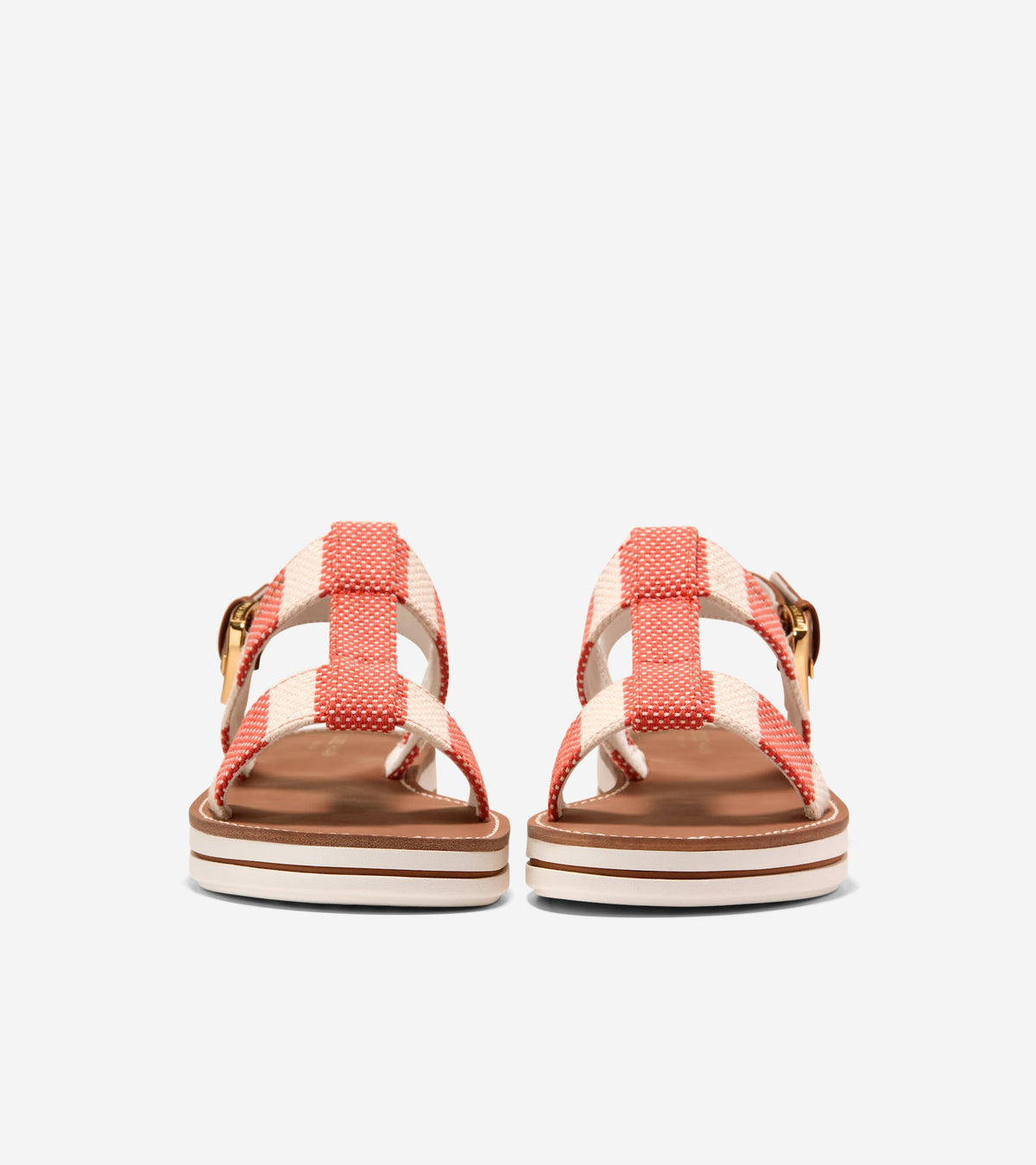 W36542:SUMMER FIG & NATURAL STRIPE CANVAS / CH BRITISH TAN LTHR