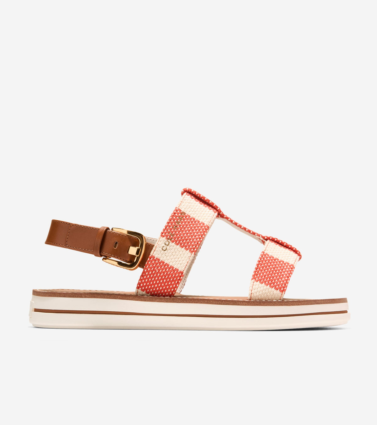 W36542:SUMMER FIG & NATURAL STRIPE CANVAS / CH BRITISH TAN LTHR