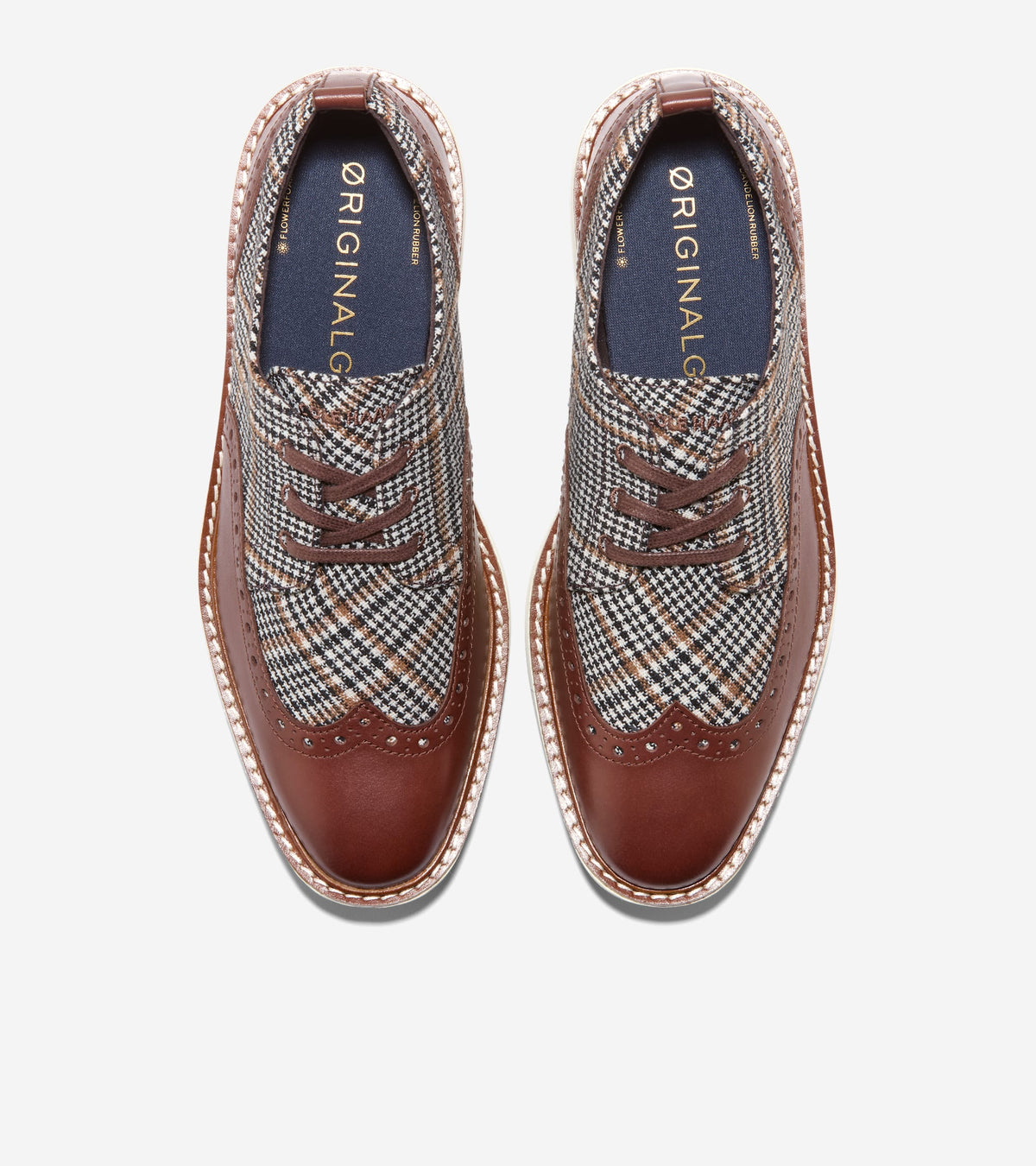 W38505:NEUTRAL PLAID / CH HICKORY LEATHER