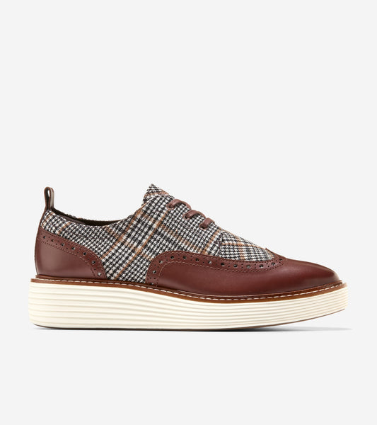 W38505:NEUTRAL PLAID / CH HICKORY LEATHER