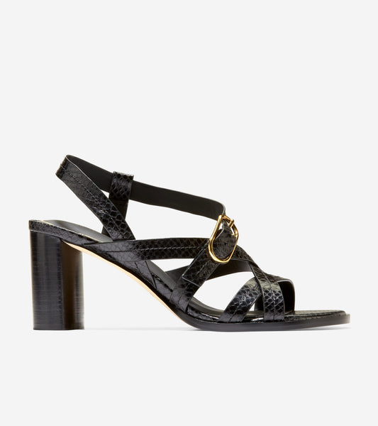 W36934:BLACK GLOSSY SNAKE PRINT LTHR