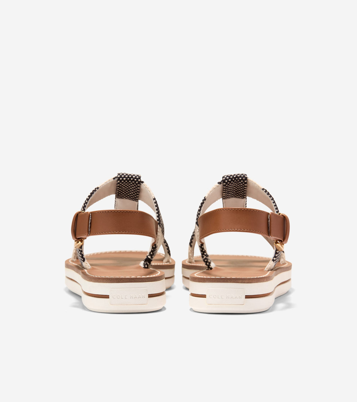 W36541:BLACK & NATURAL STRIPE CANVAS / CH BRITISH TAN LTHR