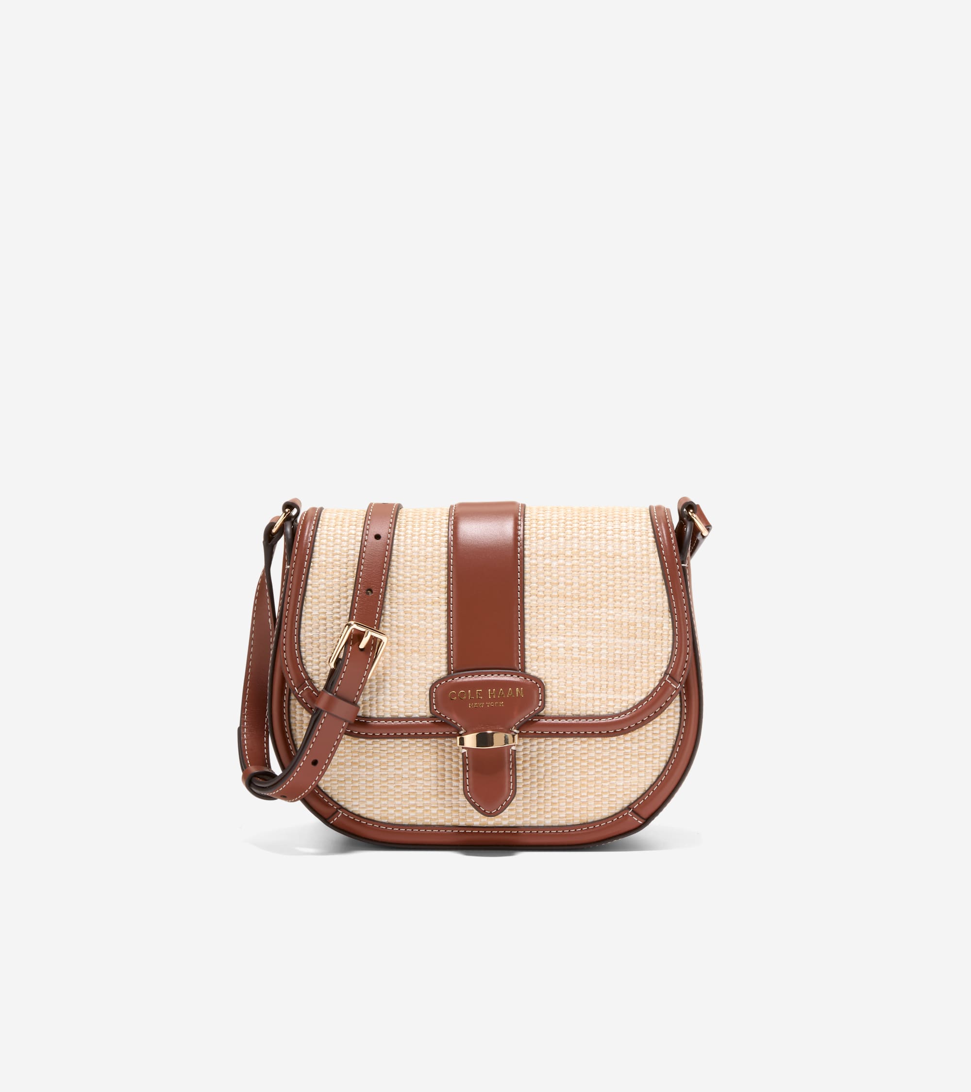 【未使用級✨バイカラー】COLE HAAN チェーンウォレット シボ革 肩掛け Women's Marina Saddle Bag